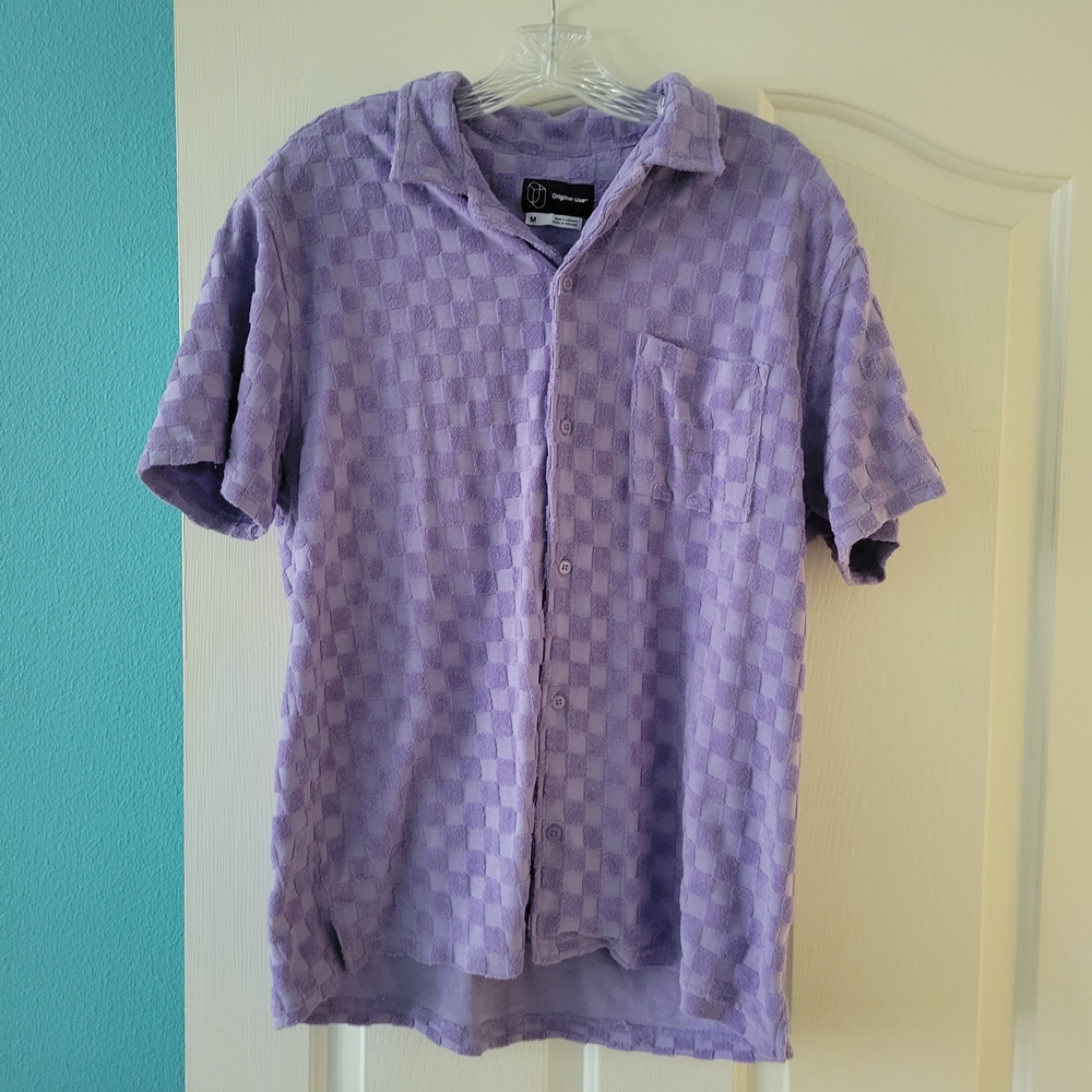 Original Use Purple Checkered Button Down Shirt